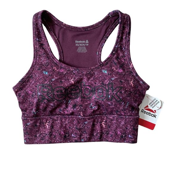 Reebok Other - Reebok XS racerback sports bra grape wine moisture mgmt medium support padding